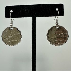 Up SCALE TIME - Handmade Bahemian Resined 10 Cent Coin Earrings